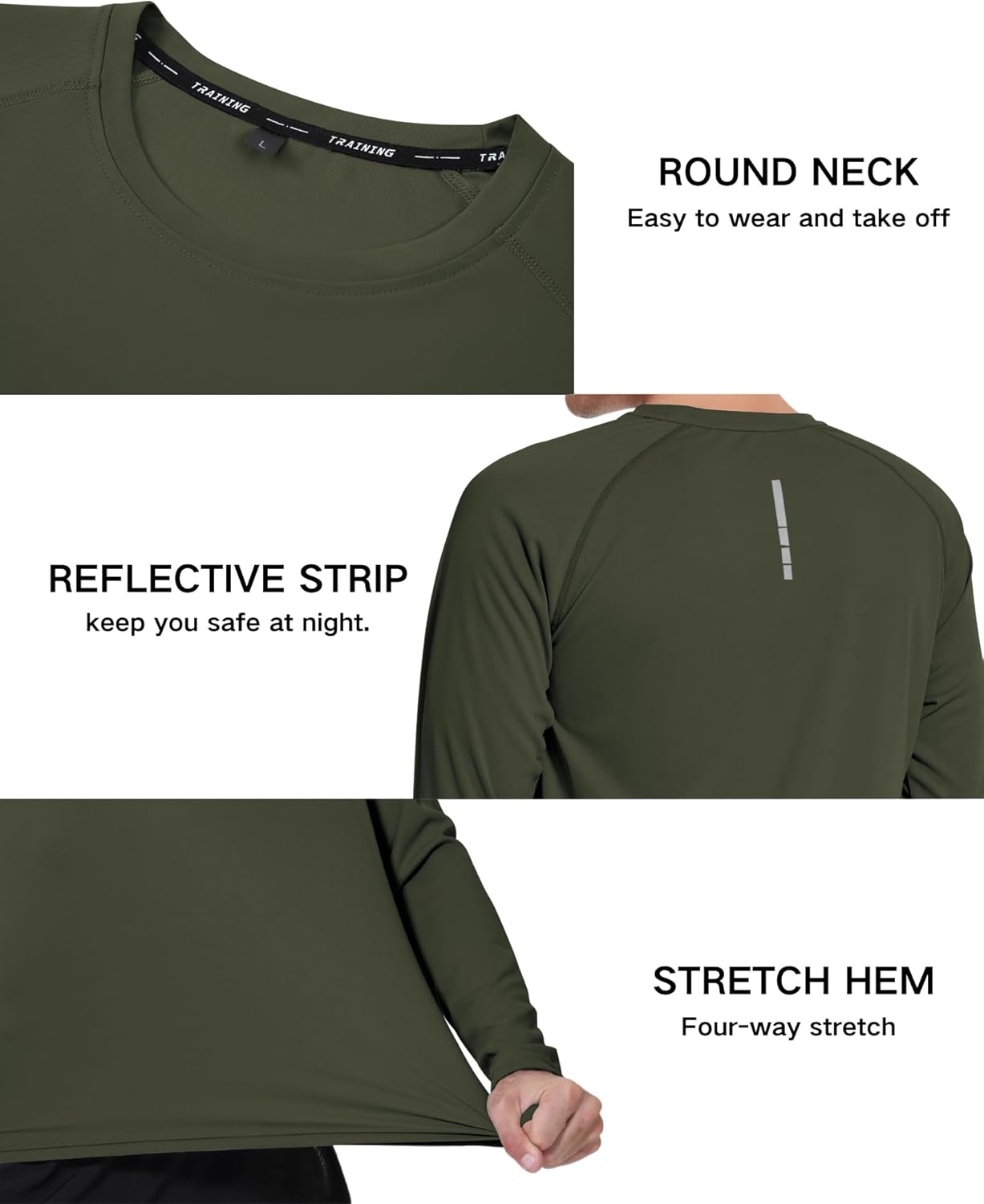 Men's UPF 50+ Sun Protection Shirts - Quick-Dry Long Sleeve UV Fishing & Running Rash Guard | 3 Pack