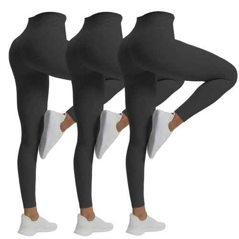 Aoxjox High Waisted Workout Leggings for Women Trinity Yoga Pants 26.5" (Black 3 Pieces Pack, Medium)