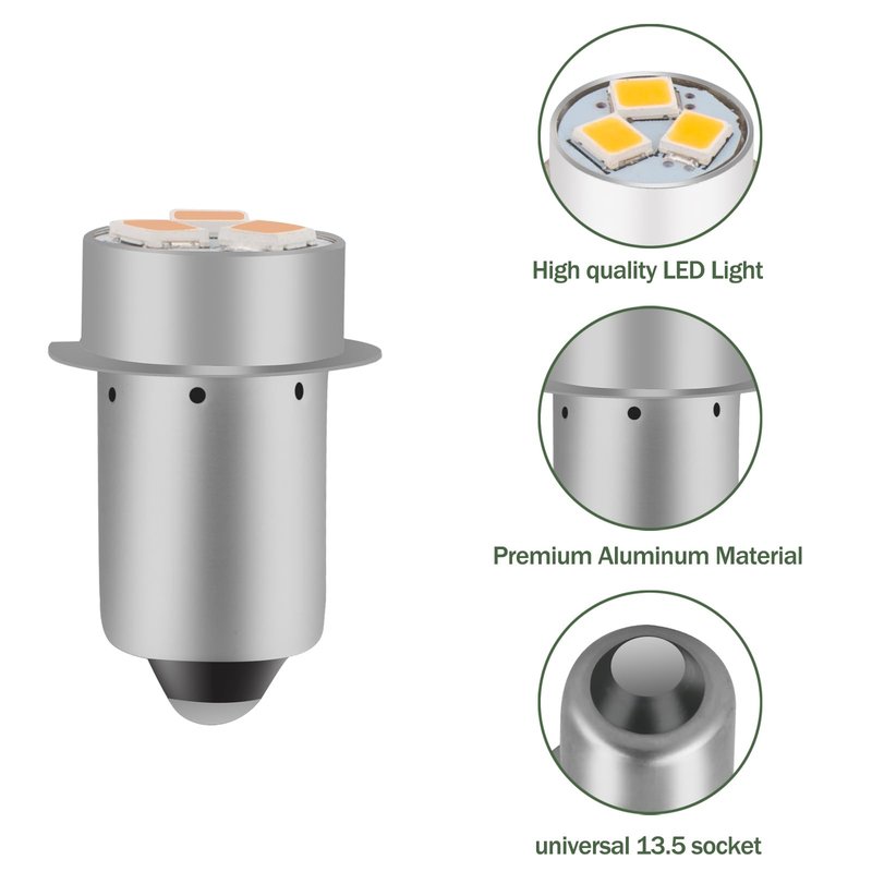 Flashlight Bulbs Replacement, Mag-Lite Led Bulb for Ryobi Craftsman Flashlight, 18V 19.2V LED Flashlight Bulb-3 Pack