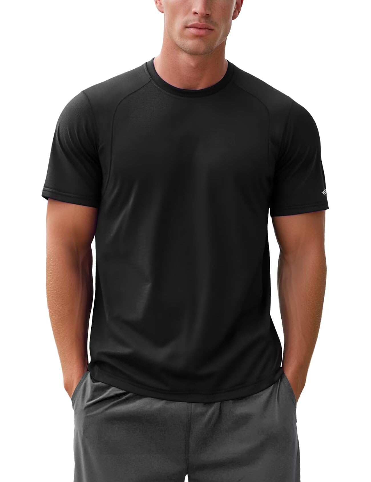 Zengjo Athletic T Shirts for Men Gym Workout Moisture Wicking Quick Dry