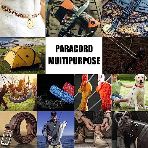 Reflective Paracord Rope 1000Ib - 50ft 4mm 12 Strand para Cords Lanyard Utility Parachute Cord for Tent Camping Hiking Fishing Survival Tactical Clothesline DIY Projects ArmyGreen