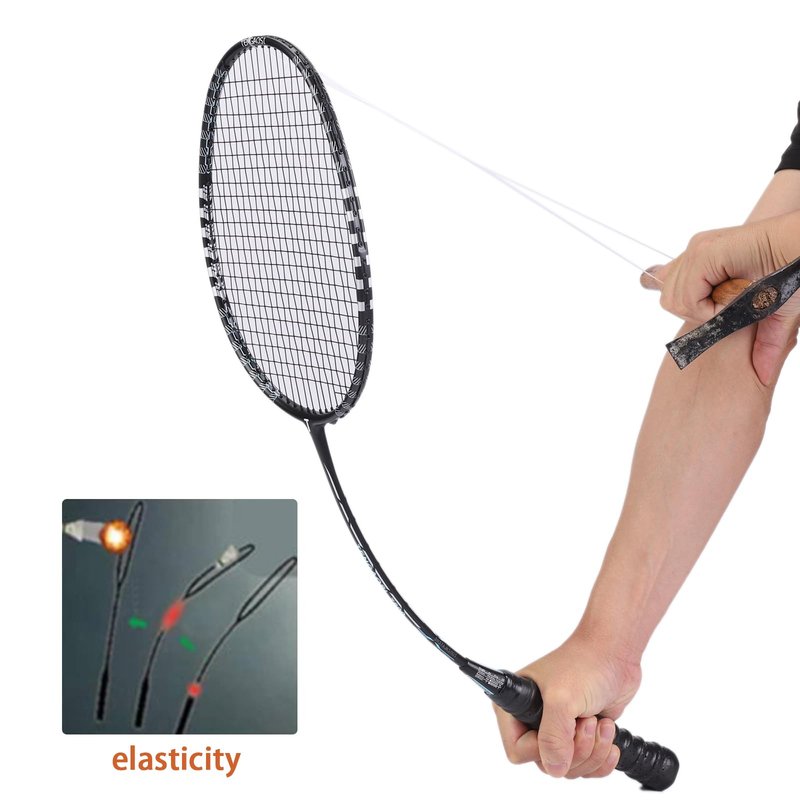 TENGAOSI Professional Badminton Racket Set of 2 Unisex-Adult ，The Racket is Made of Carbon Fiber High Tension Pre Strung Racquets (White)