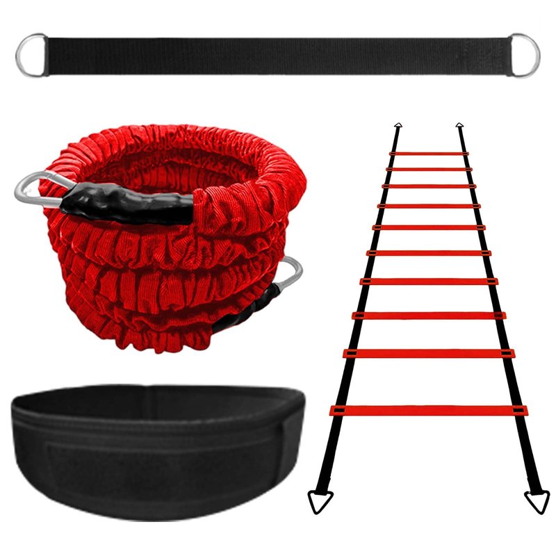 Tuyzhrymlic Agility Ladder Speed Training Set, 80lb Resistance Band with Adjustable Waist Belt to Improve Explosive Strength Focus Muscle Suitable for Football Basketball Baseball Jumping Volleyball