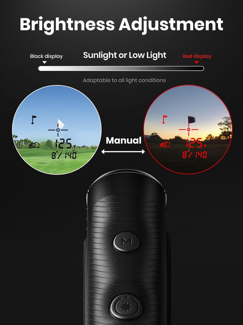 ACEGMET PF2C Golf Rangefinder with Slope, 0.3s Flag Pole Locking Vibration, ±1yd Accuracy, 1100 Yards Rechargeable Laser Range Finder Golf with Magnetic, Golf Accessories for Men