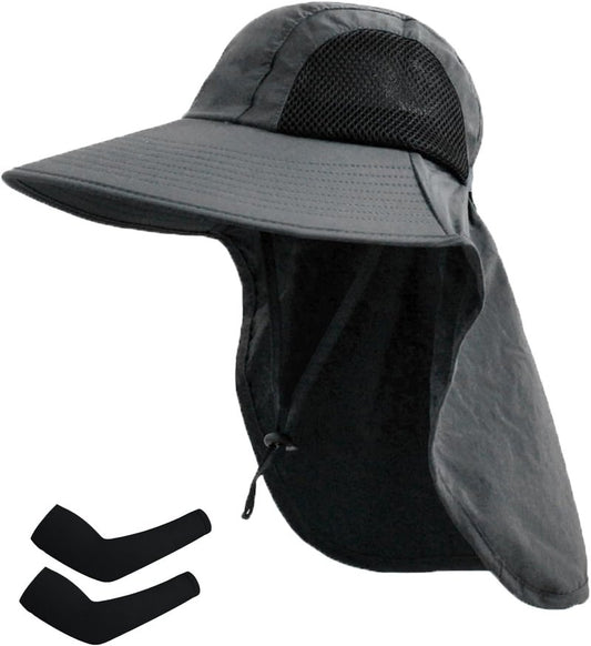 UV Protective Sun Hat for Men & Women - Wide Brim with Neck Flap | UPF 50+ Hiking & Fishing Hat