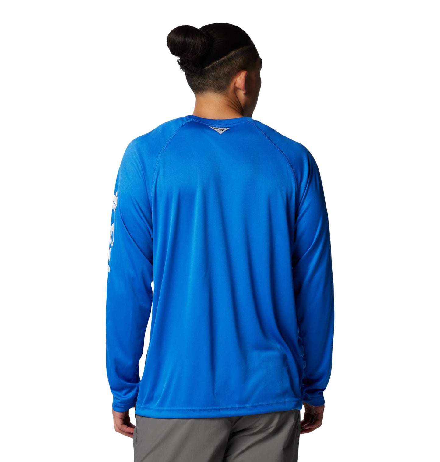 Columbia Men's PFG Terminal Tackle Long Sleeve Fishing Shirt, Vivid Blue/Cool Grey Logo, Large