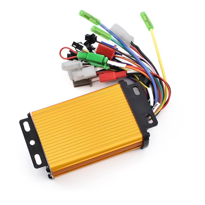 JRAHK 36V/48V/52V 400W Ebike Controller, 18A Current 3-Mode Motor Controller for Electric Bikes/Scooters - Aluminum Alloy, Golden (Brand New)