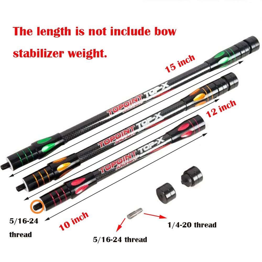 HNZMDY 10 Inch 12 Inch 15 Inch Archery Bow Stabilizer Balance Bar Rod Side Rod Carbon Fiber Stabilizer Dampen Weight for Compound Bow Recurve Bow Accessory (Blue, 15 Inch)