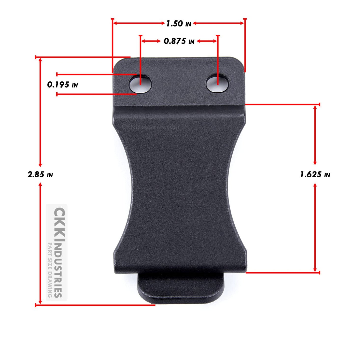 HolsterSmith KYDEX Belt Clip for Holsters & Sheaths – (FOMI Design - w/USA Flag - We The People/AR) - (Fits 1.50in Belts) - (Inside-The-Waistband/IWB) - (USA Made) - (w/Mounting Hardware) - (1 Pack)