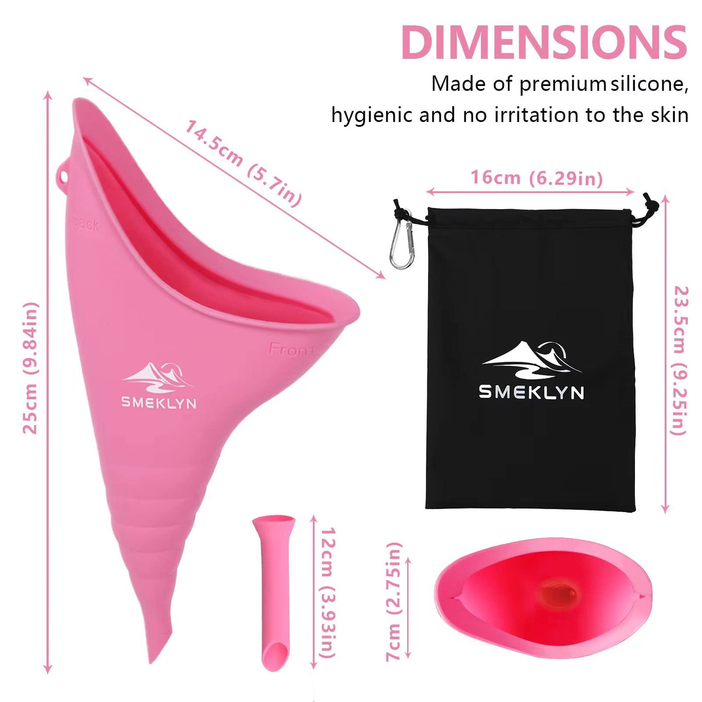 SMEKLYN Female Urination Device Women Pee Funnel Reusable Silicone Urine Cup Female Urinal Post Surgery Pee Standing Up Perfect for Camping Hiking Travel Road Trip Accessories-Plus Size