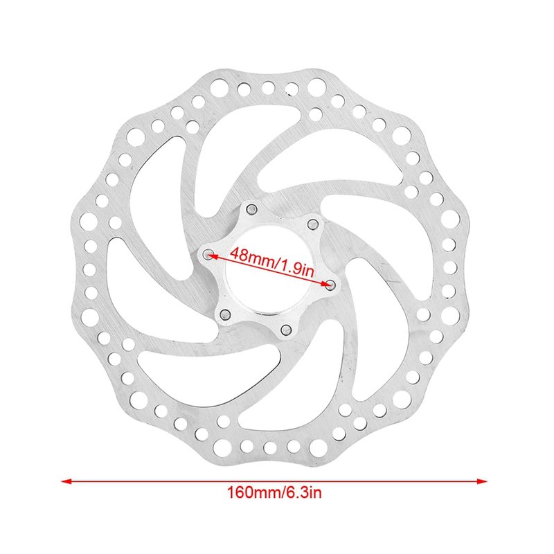 Niiyen 160mm Bicycle Disc Brake Rotor Stainless Steel Bicycle Rotors Mountain Bike Flange Disc Brake Kit Threaded Hubs Brake Disc Rotor Flange Adapter with 6 Bolts