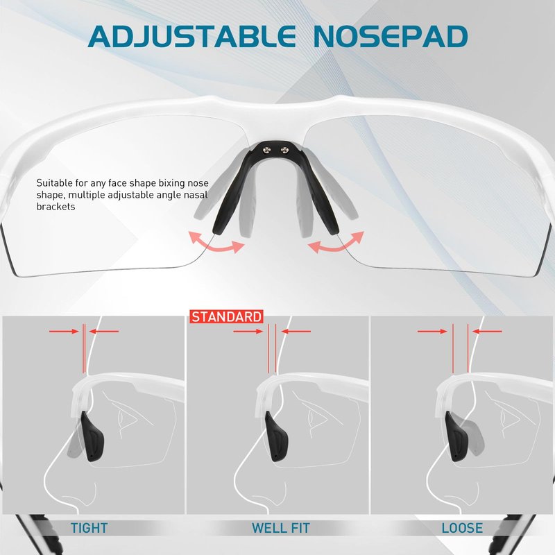 SCVCN Photochromic Sport Sunglasses Cycling Clear Glasses Men Women UV400 Protection MTB BMX Fishing Running Riding Golf Driving Bike Softball Baseball 05