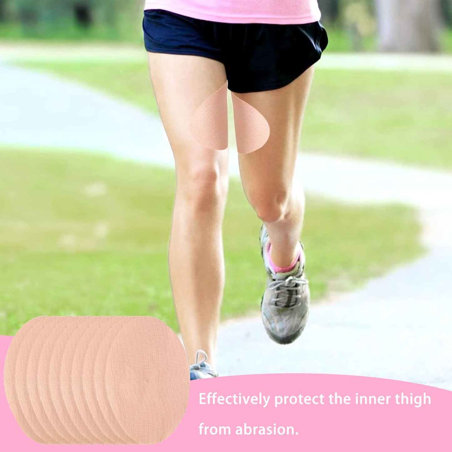 WOLAIYE Thigh Inner Anti-Chafing Sticker, Self-Adhesive Wear-Resistant Disposable Body Anti-Friction Pads, Transparent Ultra-Thin Invisible Patch,12PCS