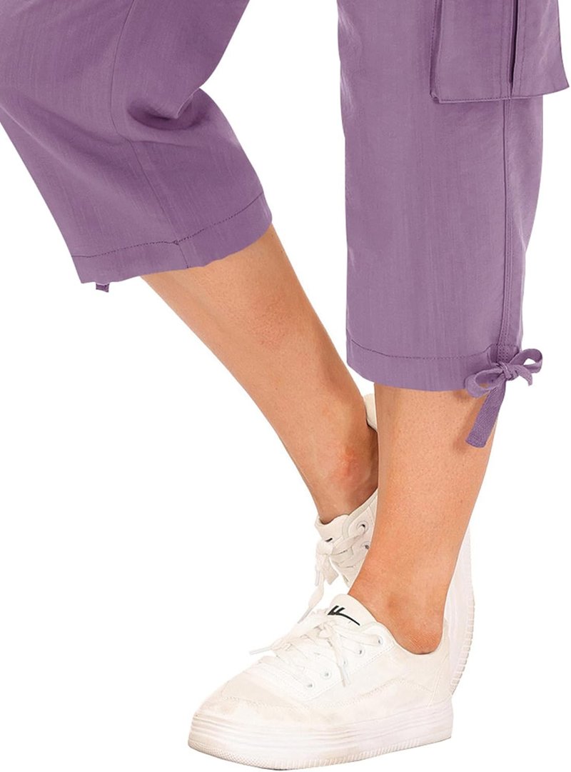 MoFiz Women's Capris - Lightweight Casual Pants with Pockets | Loose Fit Baggy Cargo for Hiking