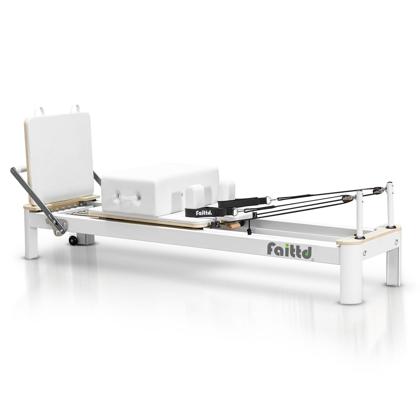 Faittd Aluminium Pilates Reformer Machine, Pilates Reformer Workout Machine for Home Gym, Studio Grade Pilates Machine Equipment Bundle with 6 Springs,Padded Jump Board