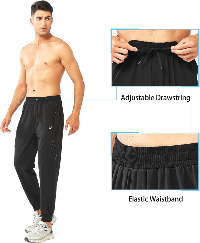 Men's Athletic Running Pants - Lightweight Quick Dry Joggers for Gym & Sports | Active Training Sweatpants