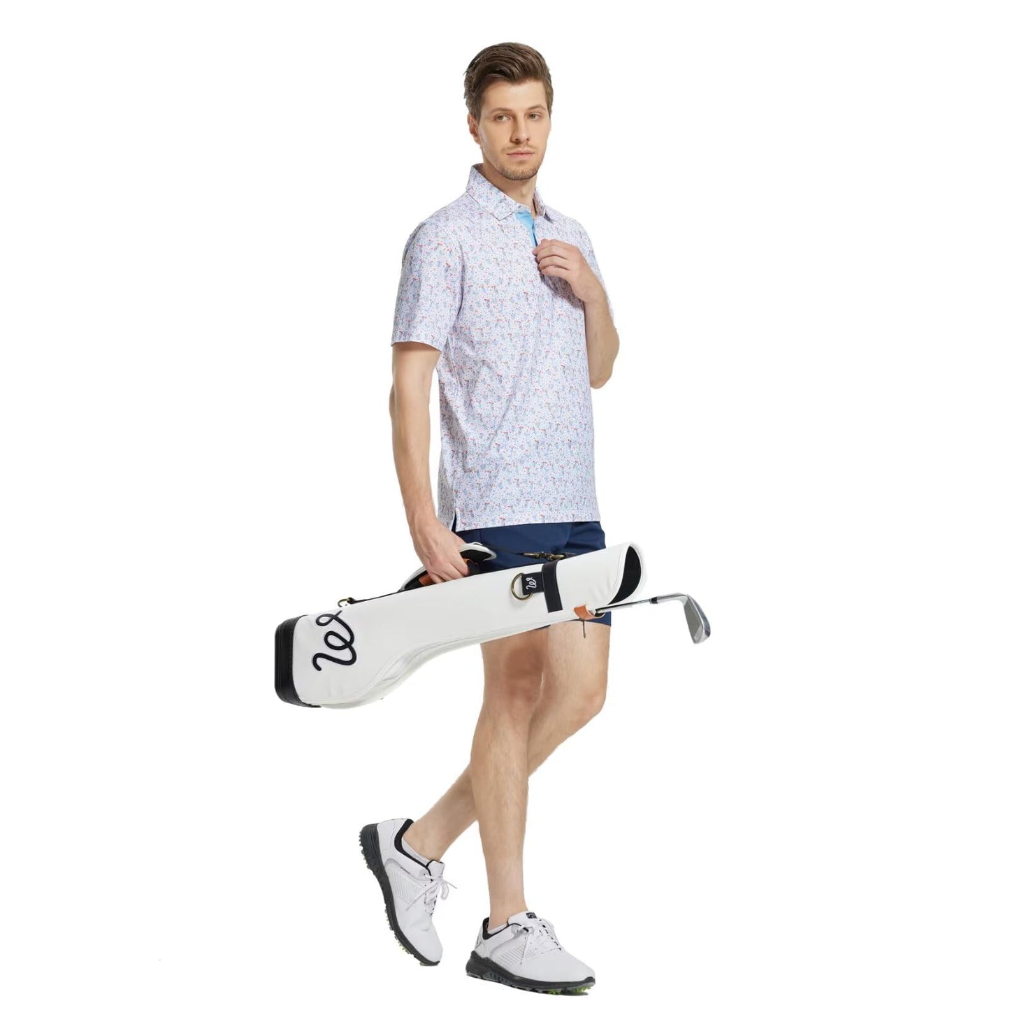 M MAELREG Mens Golf Shirt Short Sleeve Dry Fit Print Moisture Wicking Performance Patterns Collared Polo Shirt