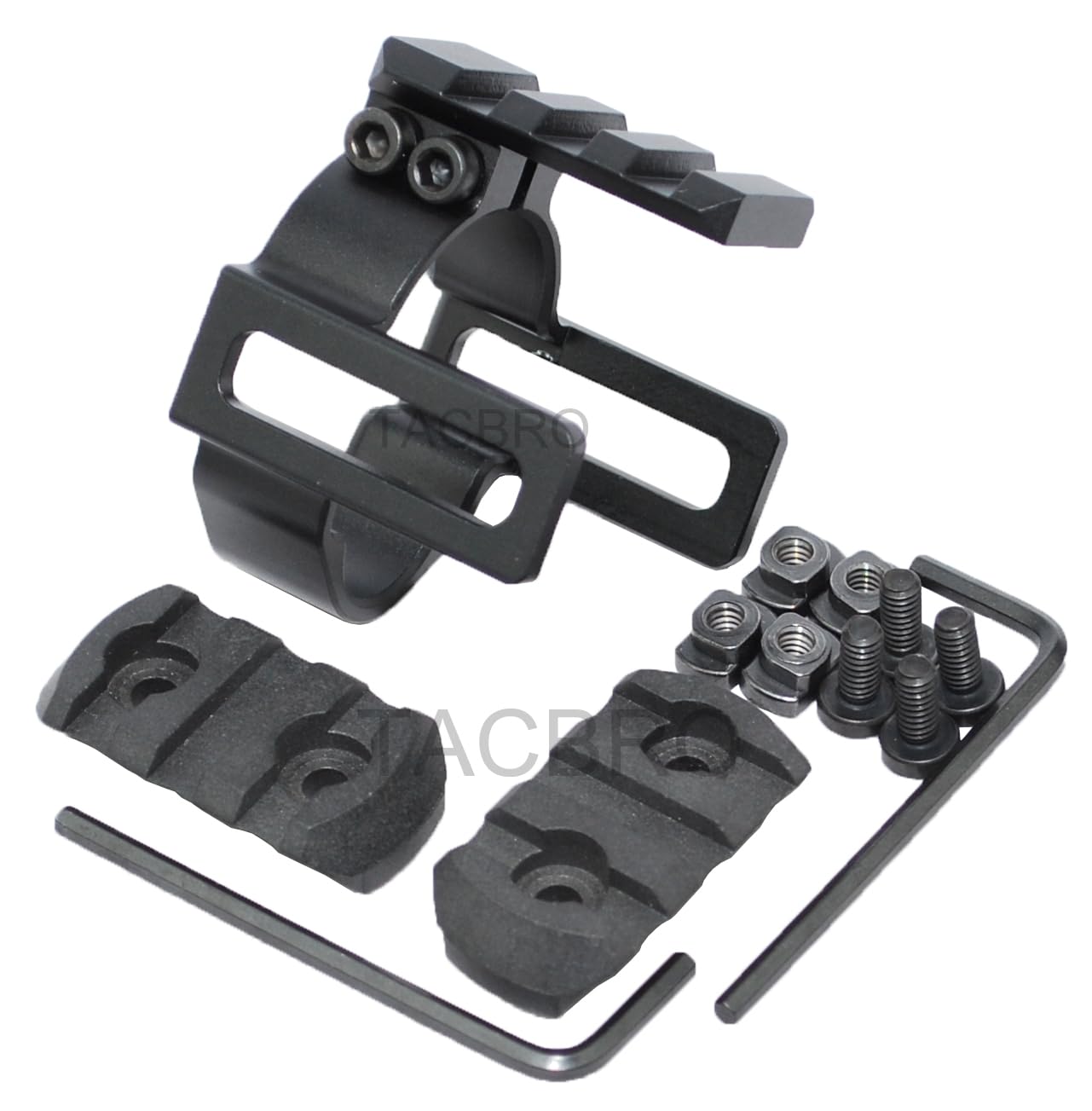 TACBRO Anodized Aluminum Band Bottom Rail for 10/22 1022 with Complimentary 2 Pcs Polymer Rails (Black)