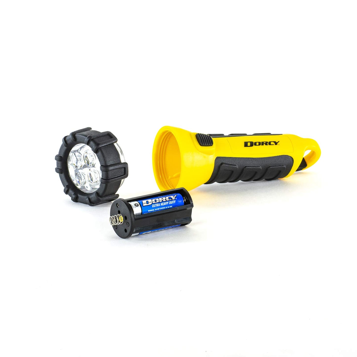 Dorcy 41-2510 Floating Waterproof LED Flashlight with Carabineer Clip, 55-Lumens, Yellow