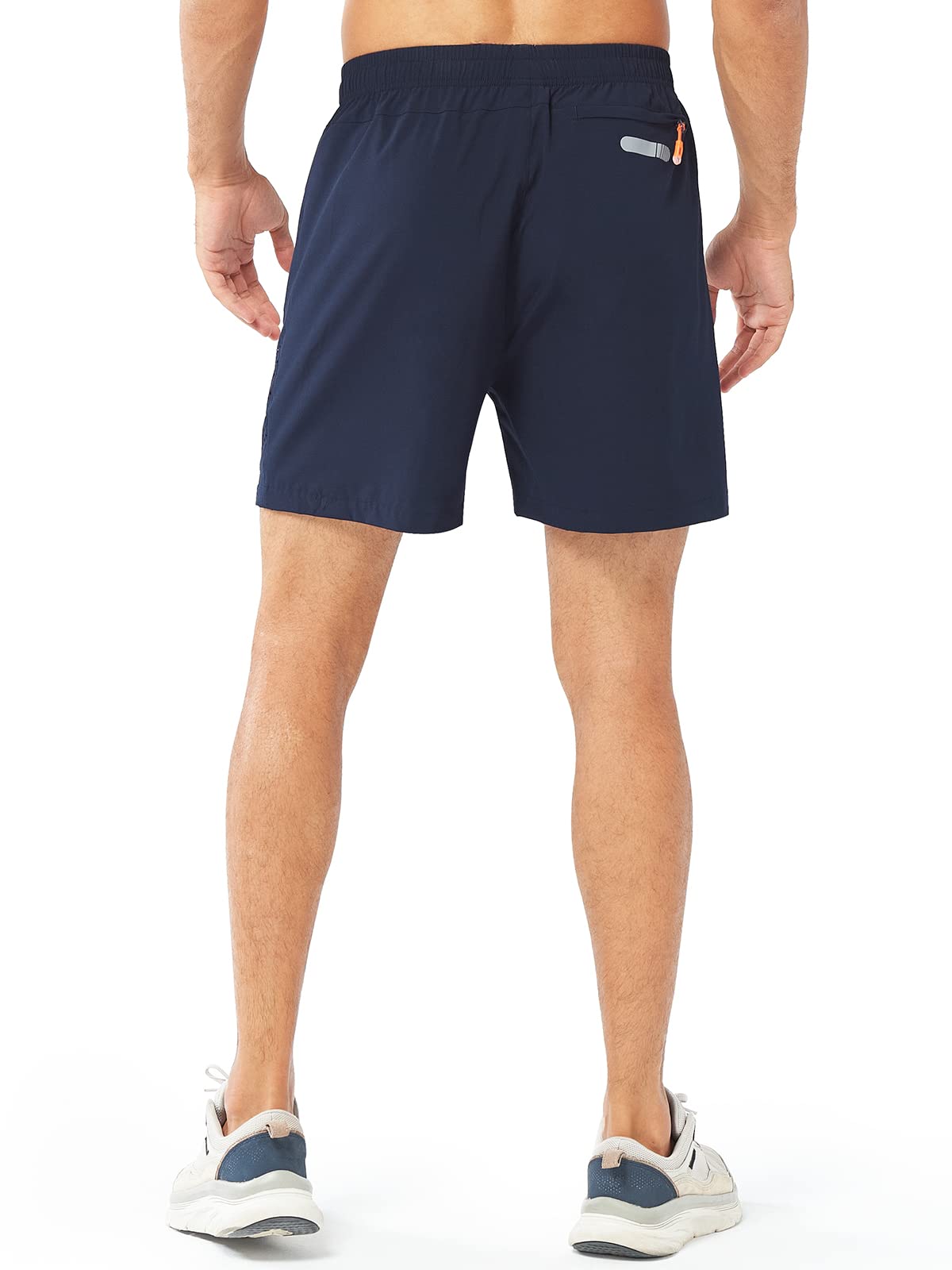 NORTHYARD Men's Athletic Running Shorts Gym Workout 7"/9"/5" Quick Dry Lightweight Sports Basketball Tennis 3 Zipper Pockets NAVY-5inch M