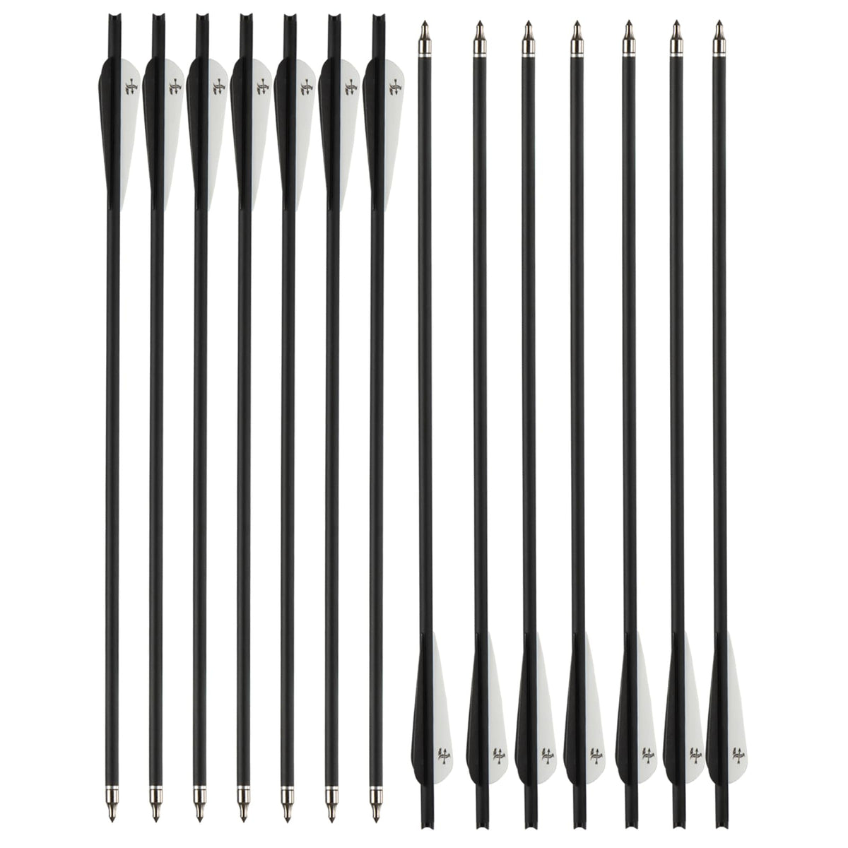 S F Crossbow Bolts Crossbow Arrows Carbon Archery for Hunting and Target Practice(Black 12-Pack)