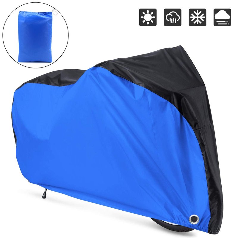 190T Bicycle Cover Roctee Waterproof Dust Resistant Anti-UV Mountain Road Bike Cover Cycle Cover with Storage Bag, 78.7''(L) * 27.6''(W) * 43.3''(H) for XL Size, Portable & Durable(Black & Blue)