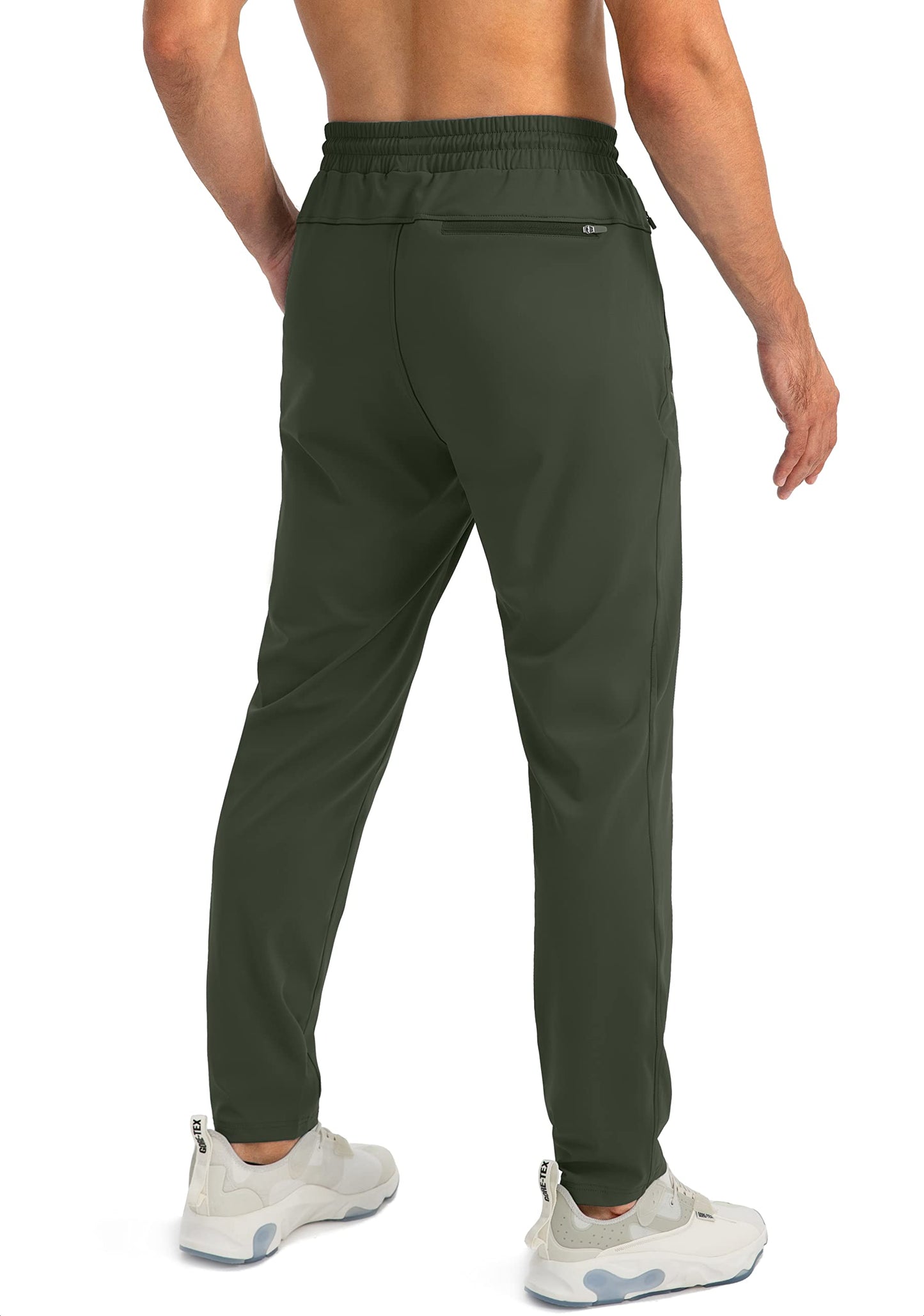 G Gradual Men's Sweatpants with Zipper Pockets Tapered Joggers for Men Athletic Pants for Workout, Jogging, Running (Olive Green, X-Large)