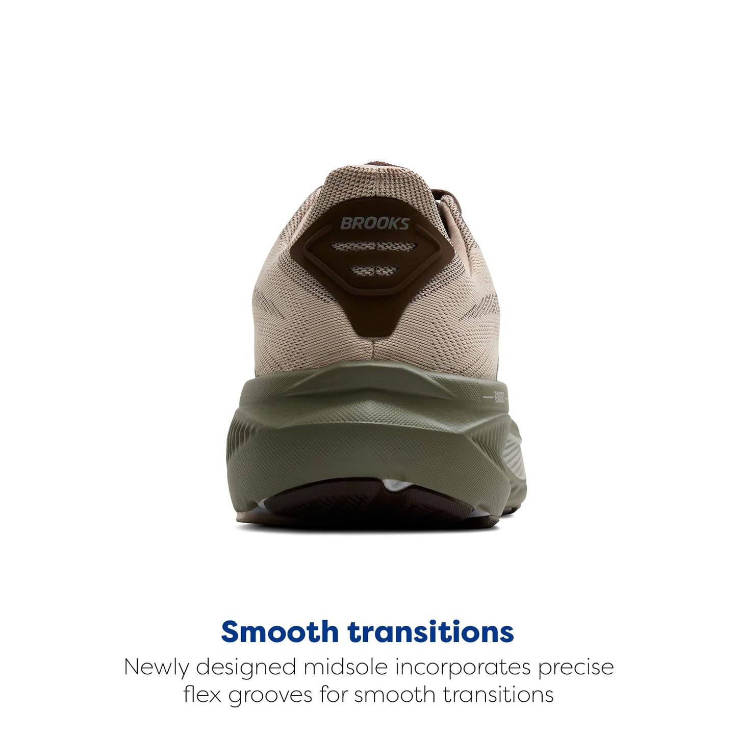 Brooks Men’s Ghost 17 Neutral Running Shoe - Chateau Gray/Brown/Olive - 12 Medium