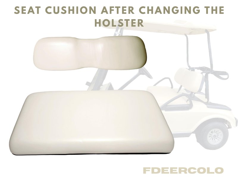 FDEERCOLO for Club Car DS2000.5-Up Golf Cart Front Seat Covers and Backrest Leather Replacement. (Thermoformed/OEM Match) (Ivory White)