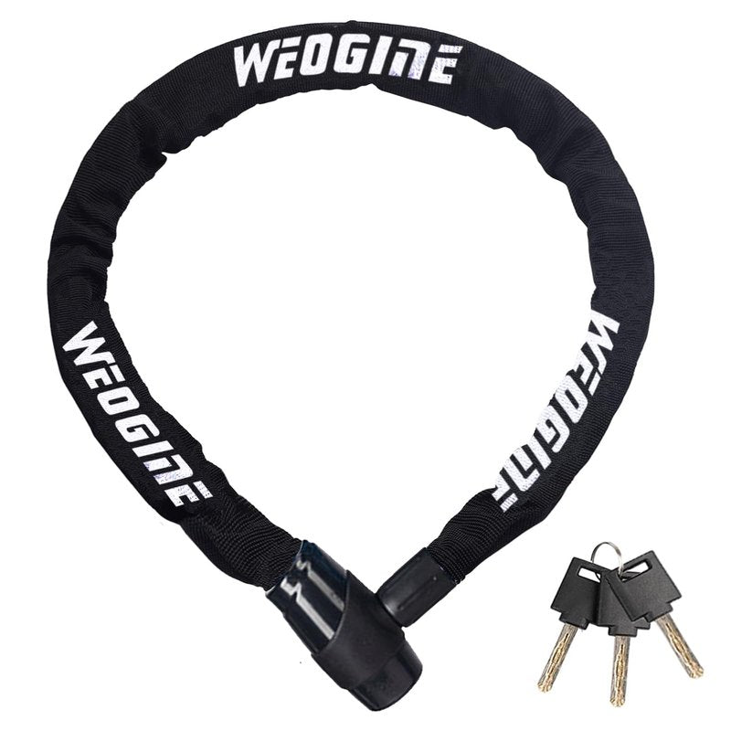 Bike Chain Lock, Heavy Duty Anti-Theft Bicycle Chain Lock, 2.72 Ft Security Bike Locks with 3 Keys, Waterproof Lock Chain for Bike, Bicycle, Scooter, Motorcycle, Door, Gate, Fence