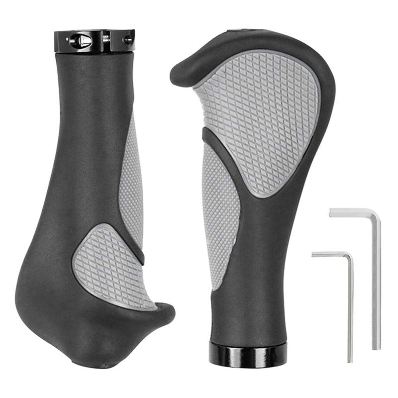 Yakamoz Bike Grips Handbars Comfort Soft Rubber Bicycle Handle Bar Grip with Anti-Slip Locking Ring fits 22.2mm Handlebar for MTB BMX Road Mountain Bike
