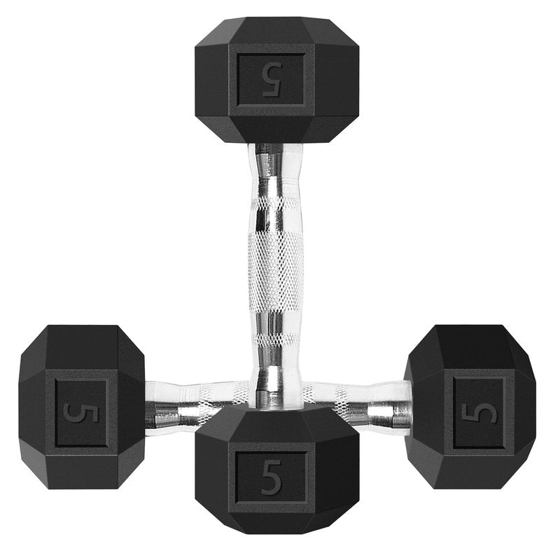 Balelinko Hex Dumbbells Free Weights Set with Metal Handles Rubber Encased Solid Cast Iron Hex Dumbbell in Pair, 3 LBS