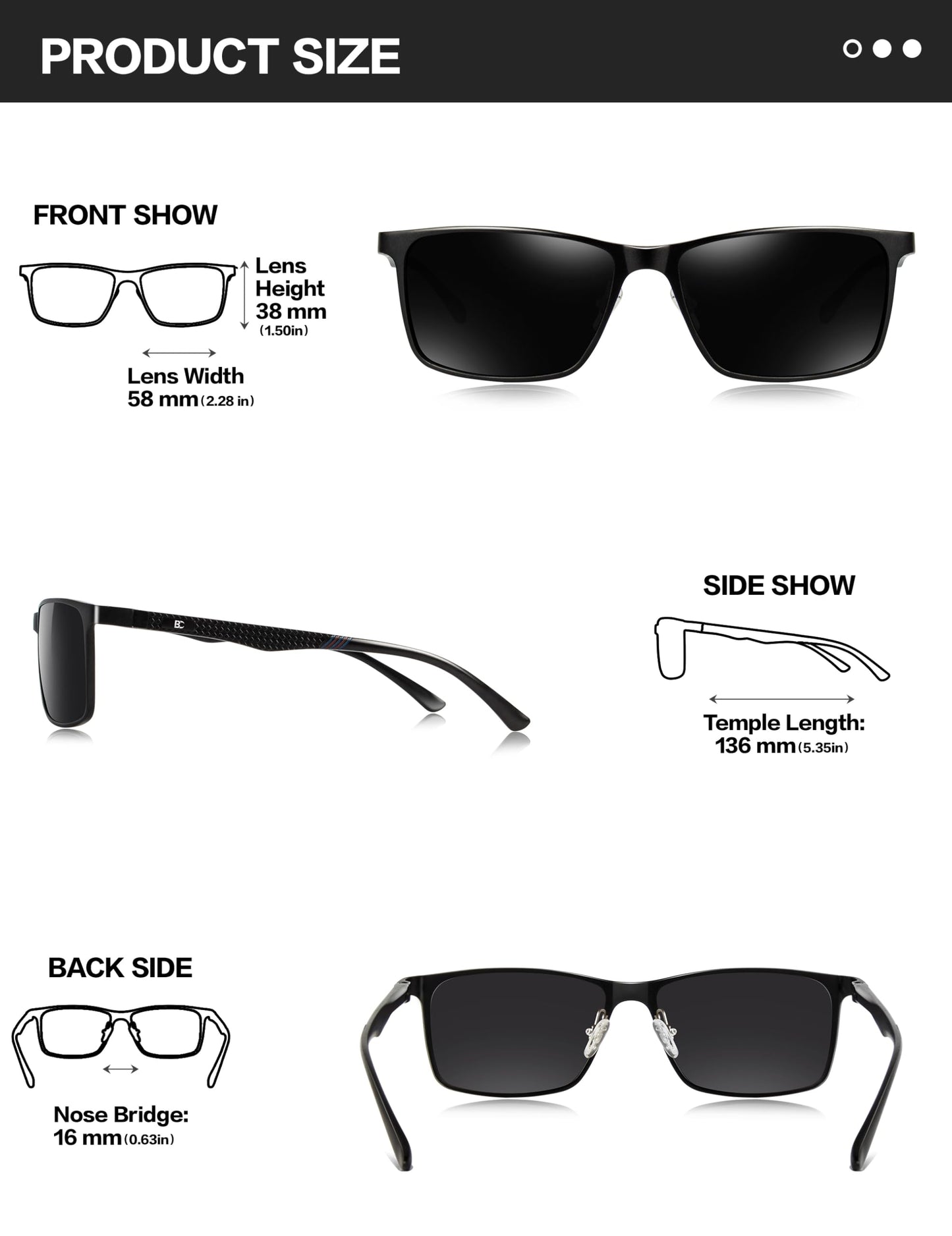 BIRCEN Polarized Mens Sunglasses for Driving: UV Protection Al-Mg Metal Sunglasses Lightweight Shades for Fishing Travel Golf