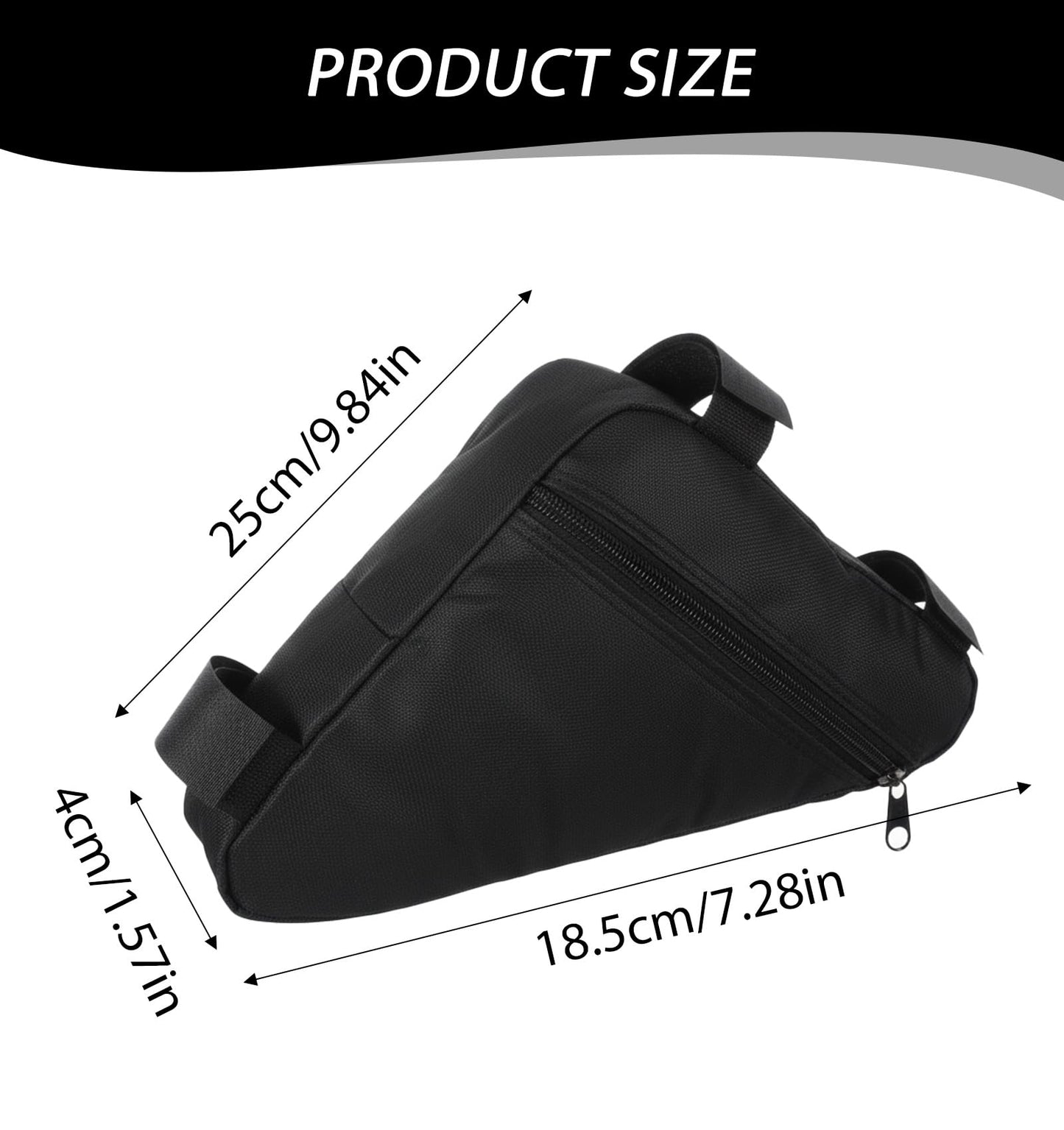 ValueBargain Bike Bags for Bicycles Frame, Bike Bag Frame, Lightweight Cycling Storage Pouch for Road and Mountain Bikes (Black)