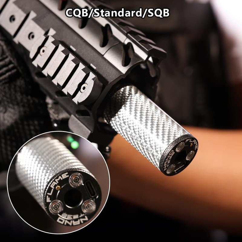 T238 Airsoft Nano Flame Pistol/Rifle Tracer Unit with 14mm CCW Thread Interface and Type-C Charging Port, 14mm CCW to 11mm CW Adapter