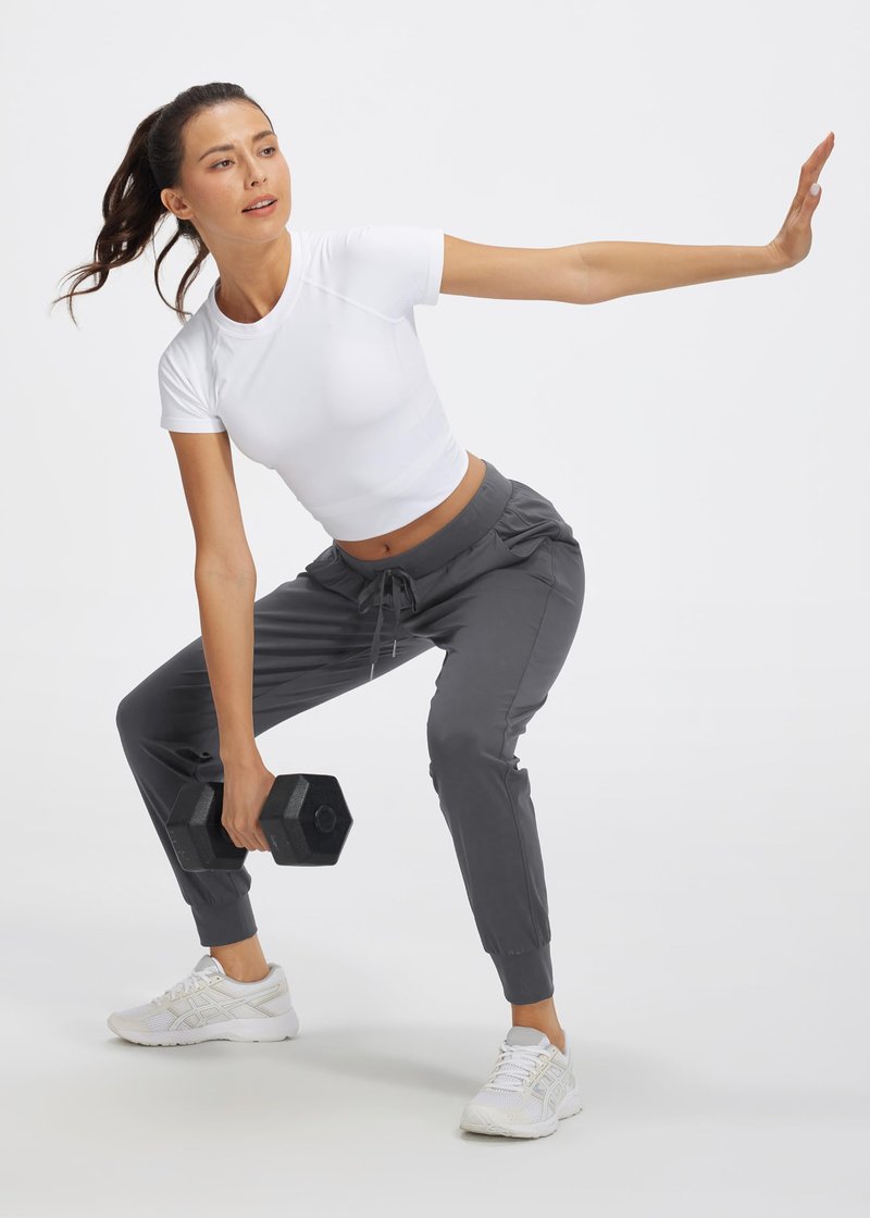 Libin Women's Joggers Pants Athletic Sweatpants with Pockets Running Tapered Casual Dance Pants for Workout,Lounge, Dark Grey XXL