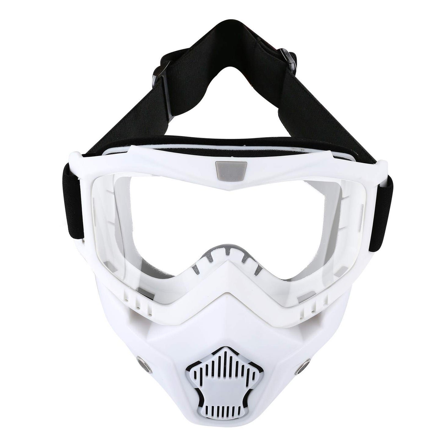 LJDJ Motorcycle Goggles with Removable Face Mask - Dirt Bike ATV Motocross Eyewear Anti-UV Adjustable MX Riding Offroad Cycling Motorbike Protective Glasses Racing Combat Tactical Military Goggles