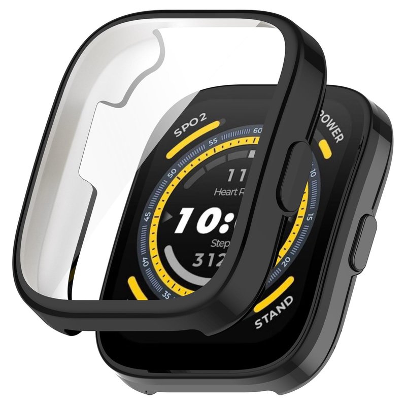 TenCloud 3Pack Screen Protector Cases Compatible with Amazfit Bip 5 Case Soft TPU Full Protection (Black+Black+Black)