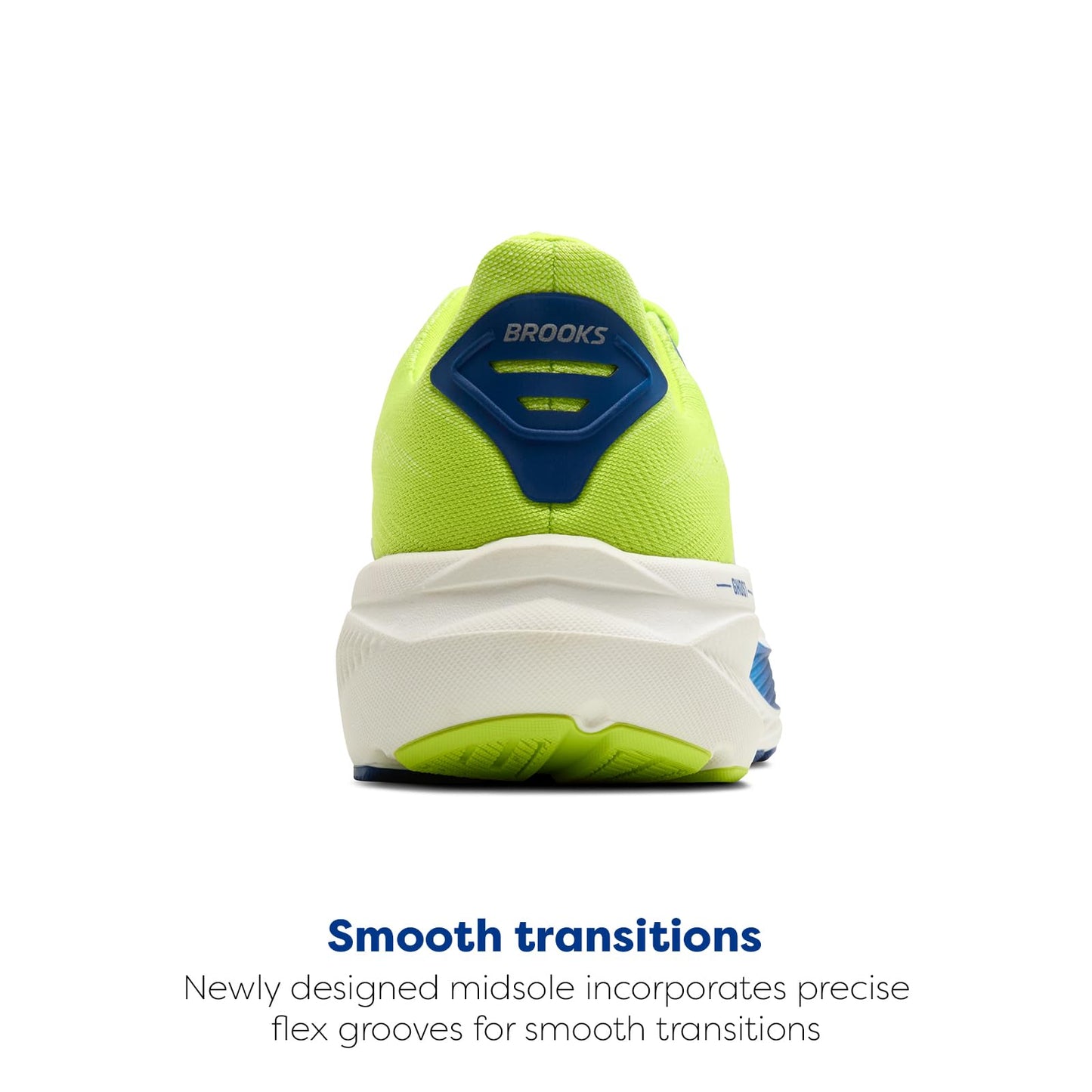 Brooks Men’s Ghost 17 Neutral Running Shoe - Acid Lime/Navy/White - 14 Medium