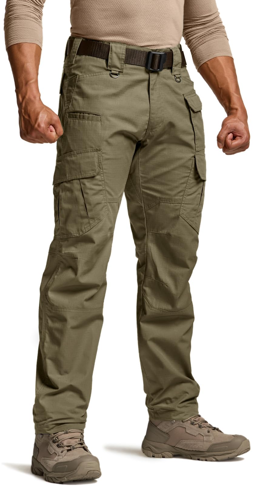 CQR Men's Tactical Pants, Water Resistant Ripstop Cargo Pants, Lightweight EDC Work Hiking Pants, Outdoor Apparel, Raider Mag Soil Green, 36W x 34L