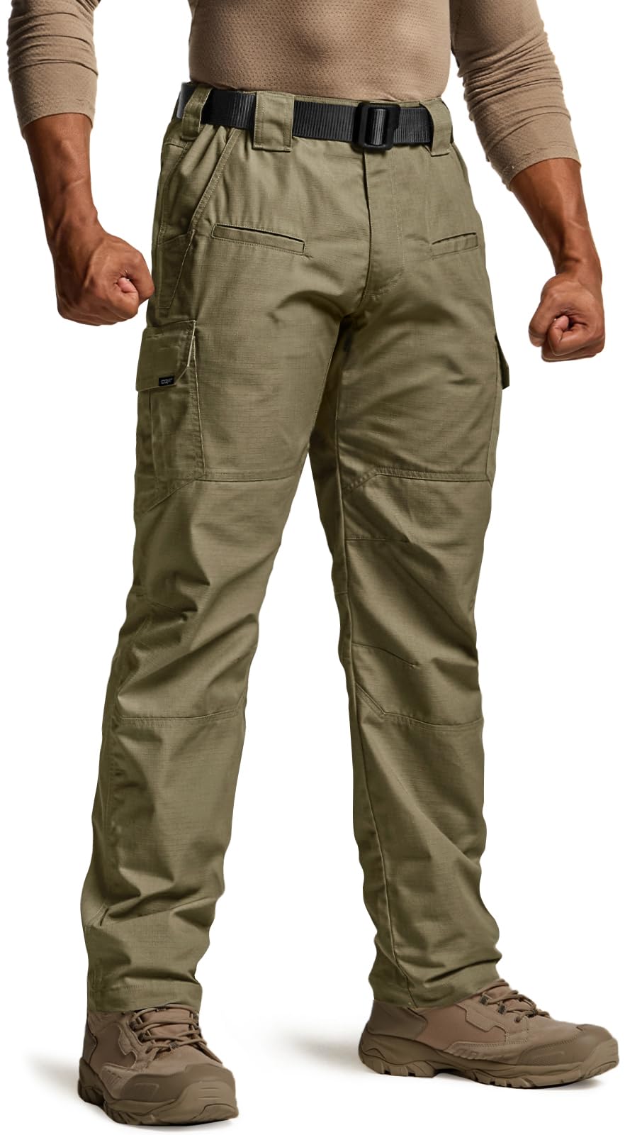 CQR Men's Tactical Pants, Water Resistant Ripstop Cargo Pants, Lightweight EDC Work Hiking Pants, Outdoor Apparel, Raider Soil Green, 30W x 32L