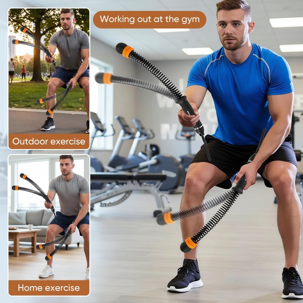 Saker Adjustable Battle Ropes - Cordless Weighted Training Ropes for Home Gym | Portable HIIT Exercise Equipment | 3 lbs (Black)