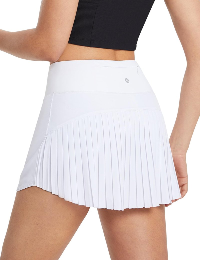 baleaf Women's Pleated Tennis Skirts High Waisted Lightweight Athletic Golf Skorts Skirts with Shorts Pockets Cardamom Purple L
