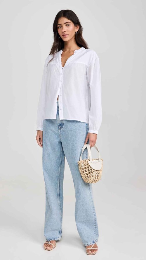 PAIGE Women's Marline Shirt, White, XS