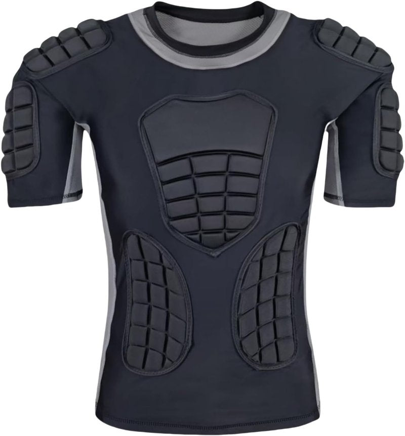 Men's Padded Football Shirt - Impact Protection for Rugby & Baseball | Chest, Rib, Back, Shoulder Pads