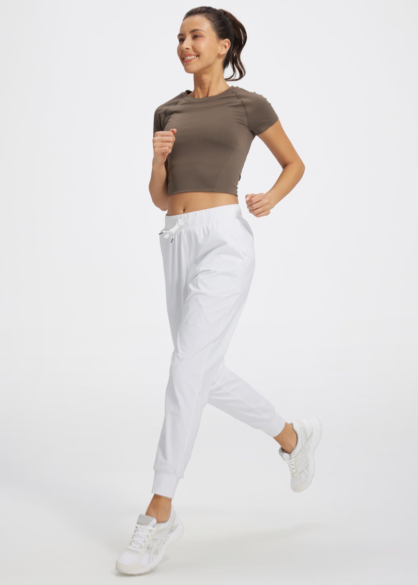 Libin Joggers for Women Yoga Sweatpants Athletic Dance Workout Leggings Tapered Lounge Casual Teacher Pants for Running Cloths, White 3XL