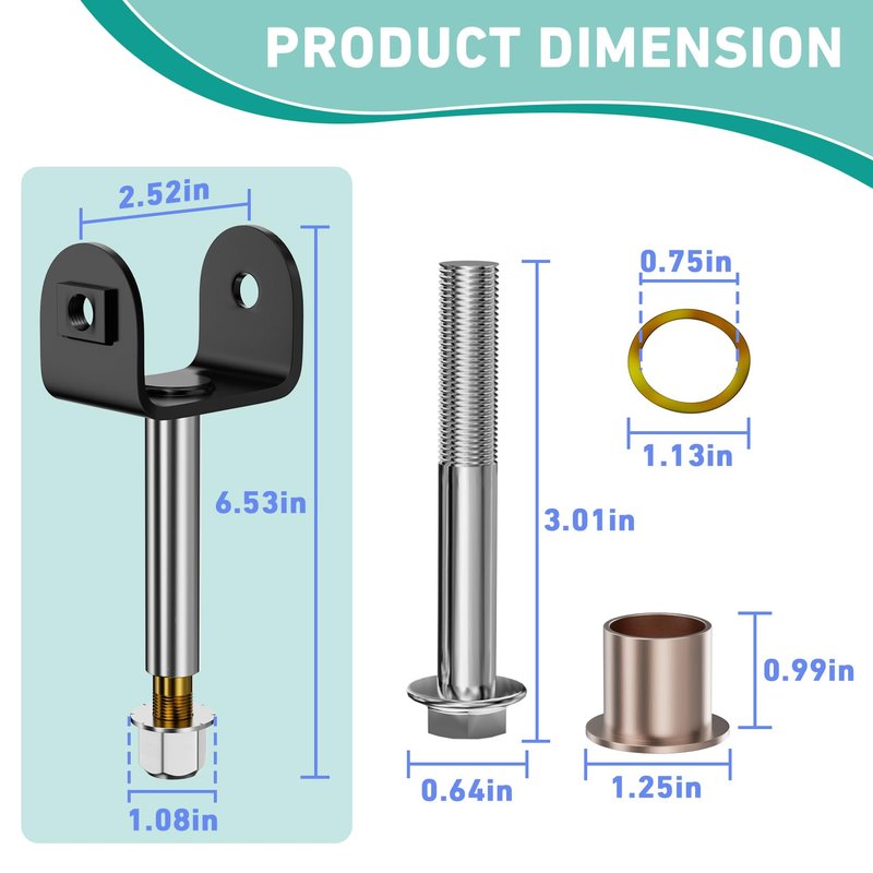 DRIVE UP Club Car Precedent Kin Pin, Golf Cart Front End King Pin Repair Kit for Club Car Precedent 2004-Up Gas and Electric Golf Carts, Replaces OEM 102287201 103638601 103638801