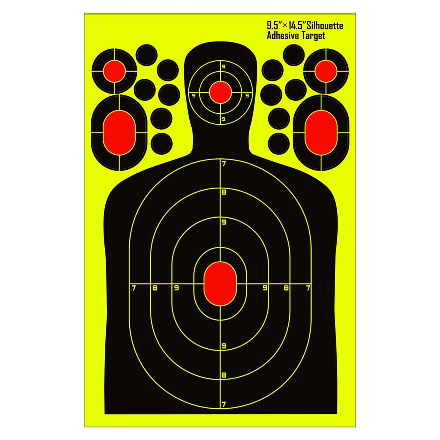 PTPHJEG 9.5x14.5 inch Silhouette Splatter Targets - Bright Fluorescent Yellow Easily seen on Impact When Hitting Target for BB Guns, airguns, Rifles, Indoor and Outdoor ranges (25 Pack)