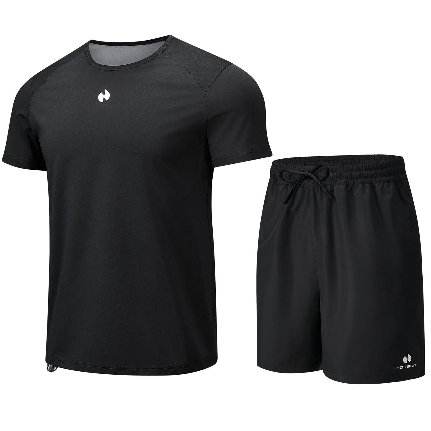 HOTSUIT Sauna Suit for Men Weight Loss Heat Trapping Sweat Shirts & Fat burning Shorts for Weight Loss Workout Gym Exercise Boxing Black 3XL