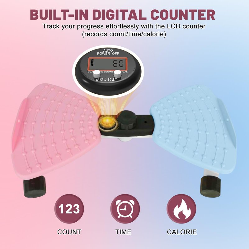 Waist Twisting Machine, Ab Twister Board for Exercise, Noiseless Exercise Waist Twister for Home Gym Equipment, 330 lbs Capacity | Track Time, Reps, Calories with Digital Display (Blue)